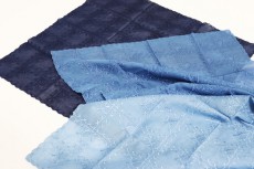 綿のレースが施され表情豊か!弊社で様々なお色味に染め上げました。濃藍、薄藍お好みのお色に出逢えますように! 藍染ハンカチ【藍染レースハンカチ】(弊社オリジナル)